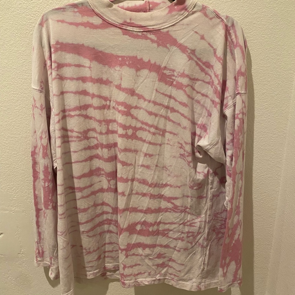 We The Free Pink and White Tie-Dye Top